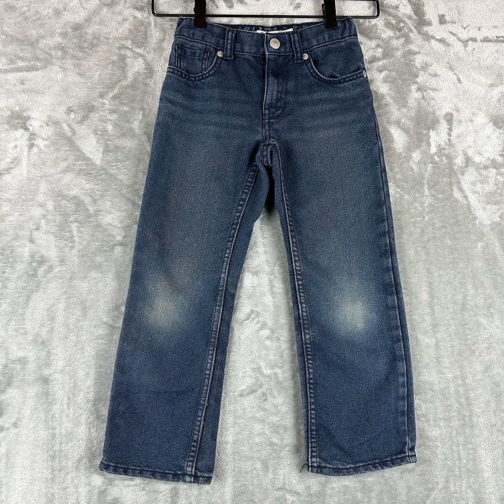 Levi's 514 Jeans Boys 6 Blue Denim Dark Wash Straight